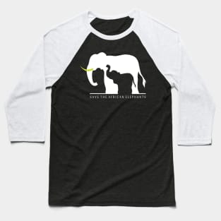 Save the African Elephants (Black) Baseball T-Shirt